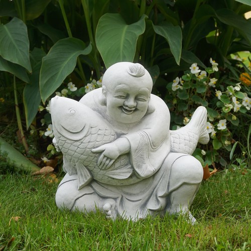 Mönch buddha mit - mönch, koi