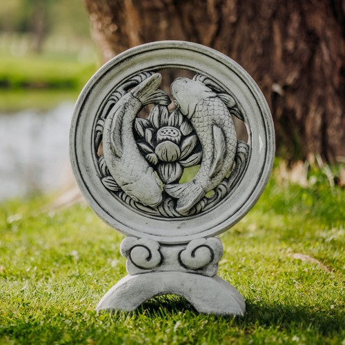 Koi fisch skulptur steinfigur - skulptur,