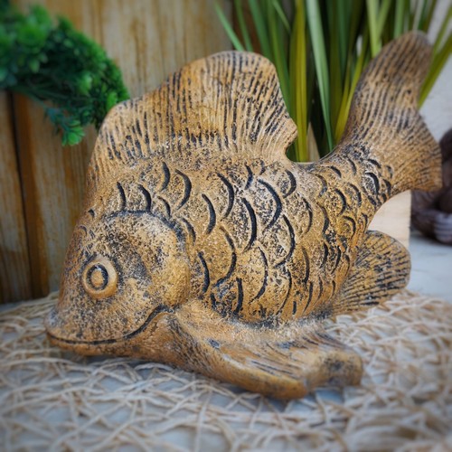 Steinfigur fisch teich - steinfigur,